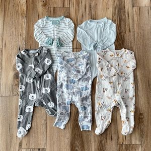 Carter’s/Cloud Island Baby Boy Sleep n Play Pajama BUNDLE; 3-6 months